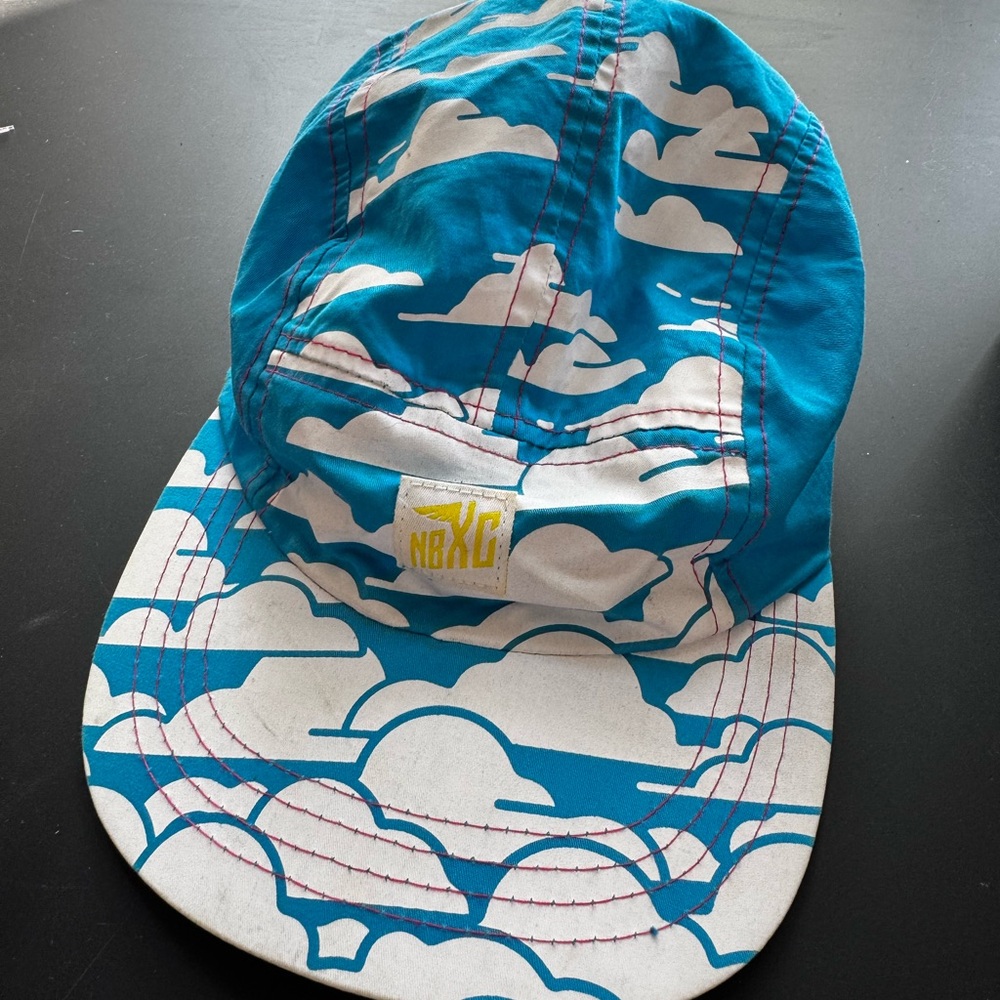 New Balance Blue and White Cloud Pattern Cap